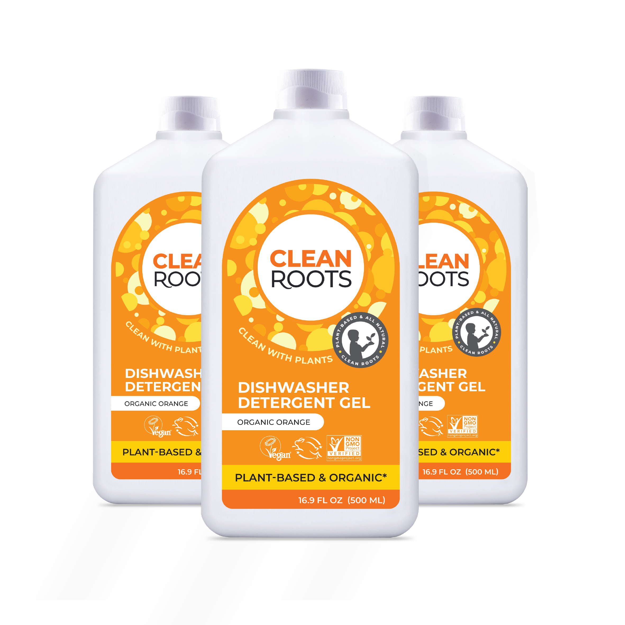 Organic Orange Dishwasher Gel, 3 x 500 mL | Clean Roots