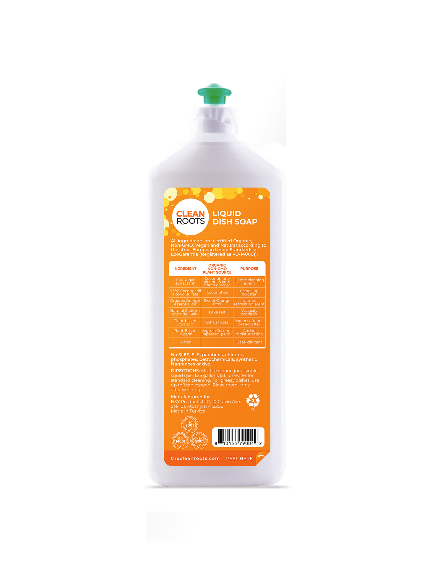 Liquid Dish Soap | Organic Orange | Pack of Three 24.6 fl oz (730 mL)