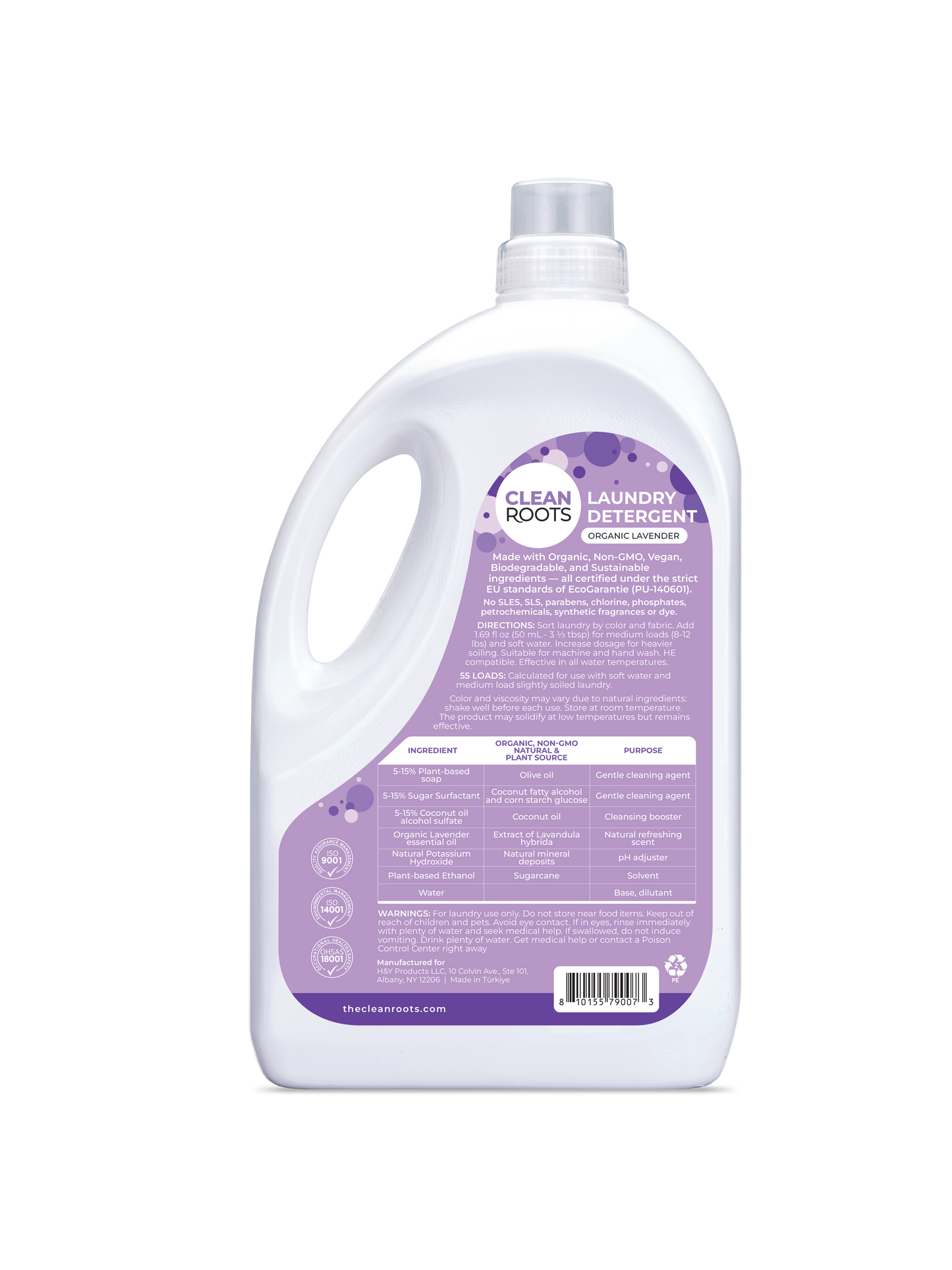 Laundry Detergent | Organic Lavender | 55 Loads | 92.9 fl oz (2.75L)