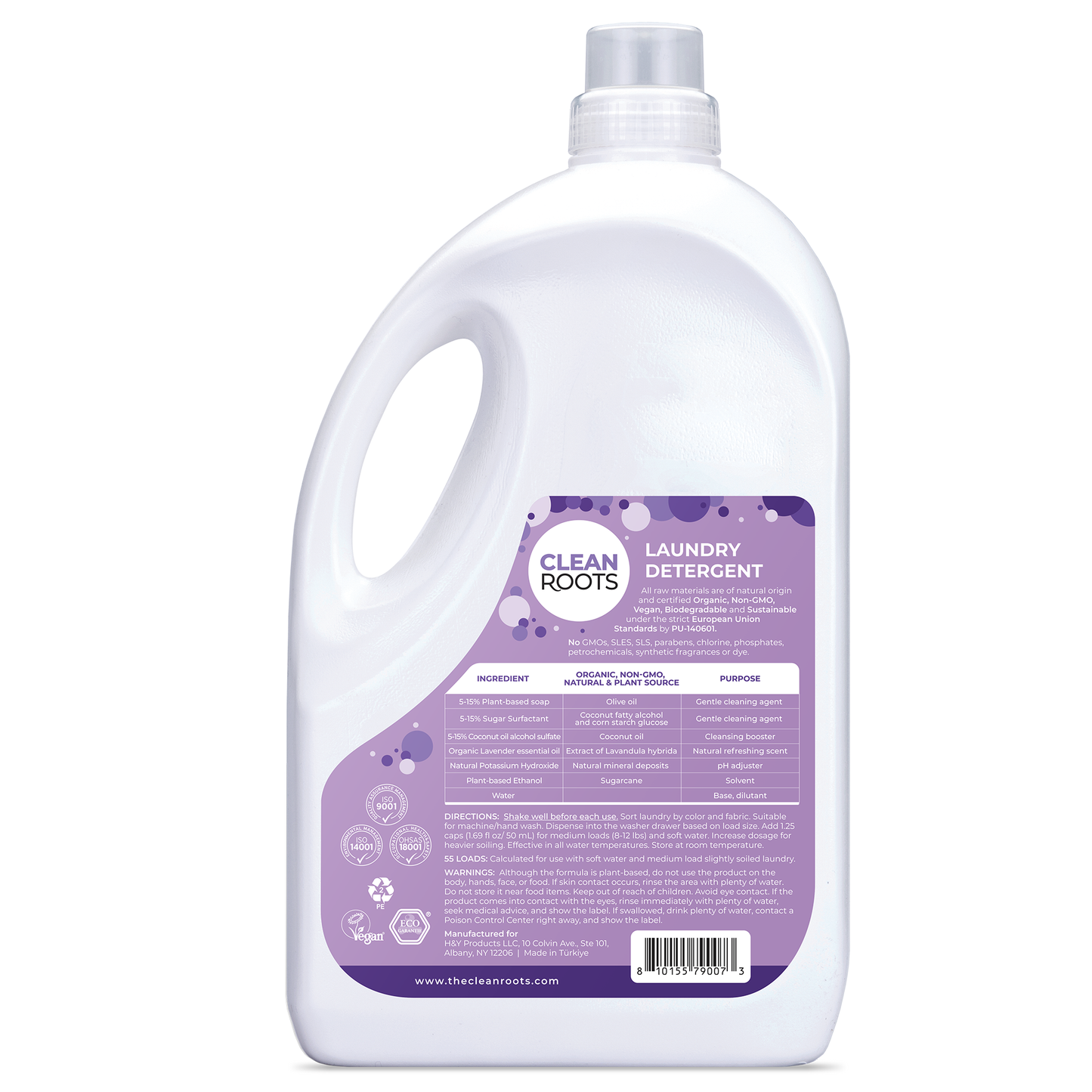 Laundry Detergent | Organic Lavender | 55 Loads | 92.9 fl oz (2.75L)