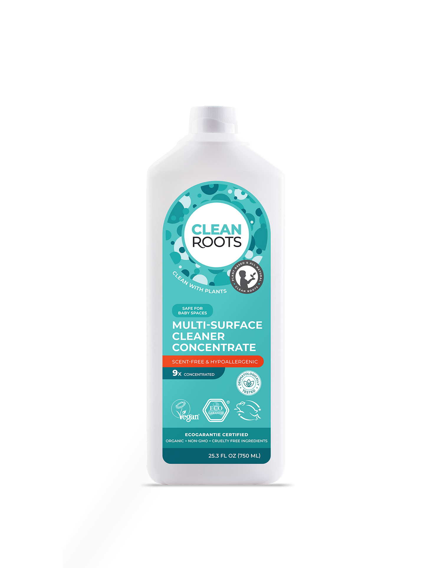 Multi-Surface Cleaner Concentrate | Scent-Free & Hypoallergenic | Safe for Baby Spaces | Pack of Three 25.3 fl oz (750mL)