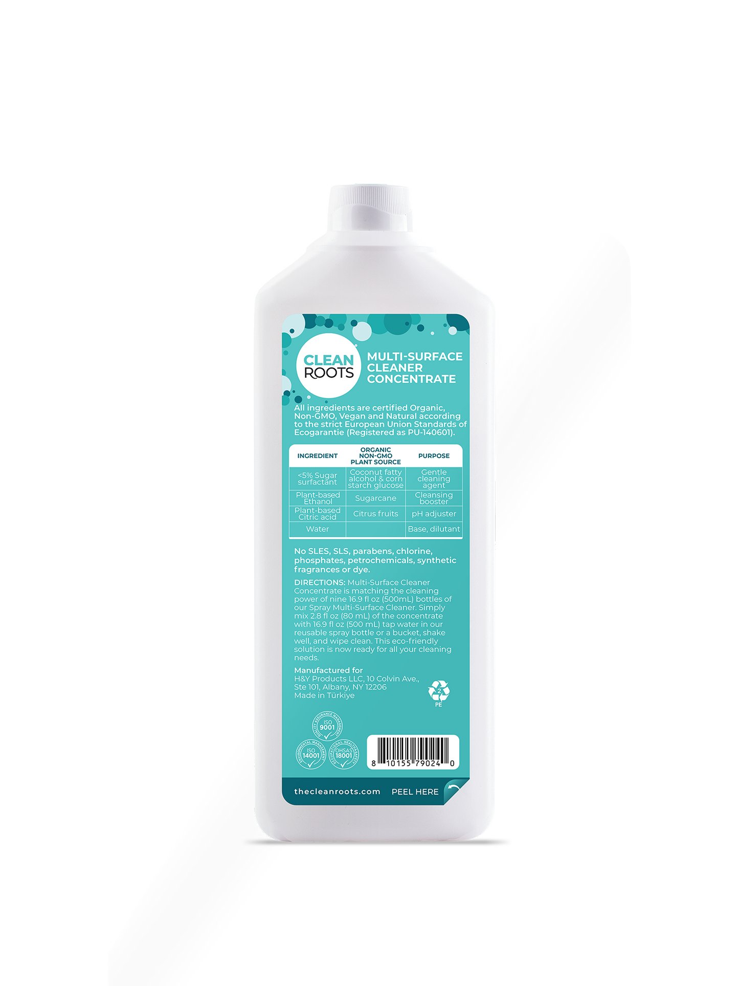 Multi-Surface Cleaner Concentrate | Scent-Free & Hypoallergenic | Safe for Baby Spaces | Pack of Three 25.3 fl oz (750mL)