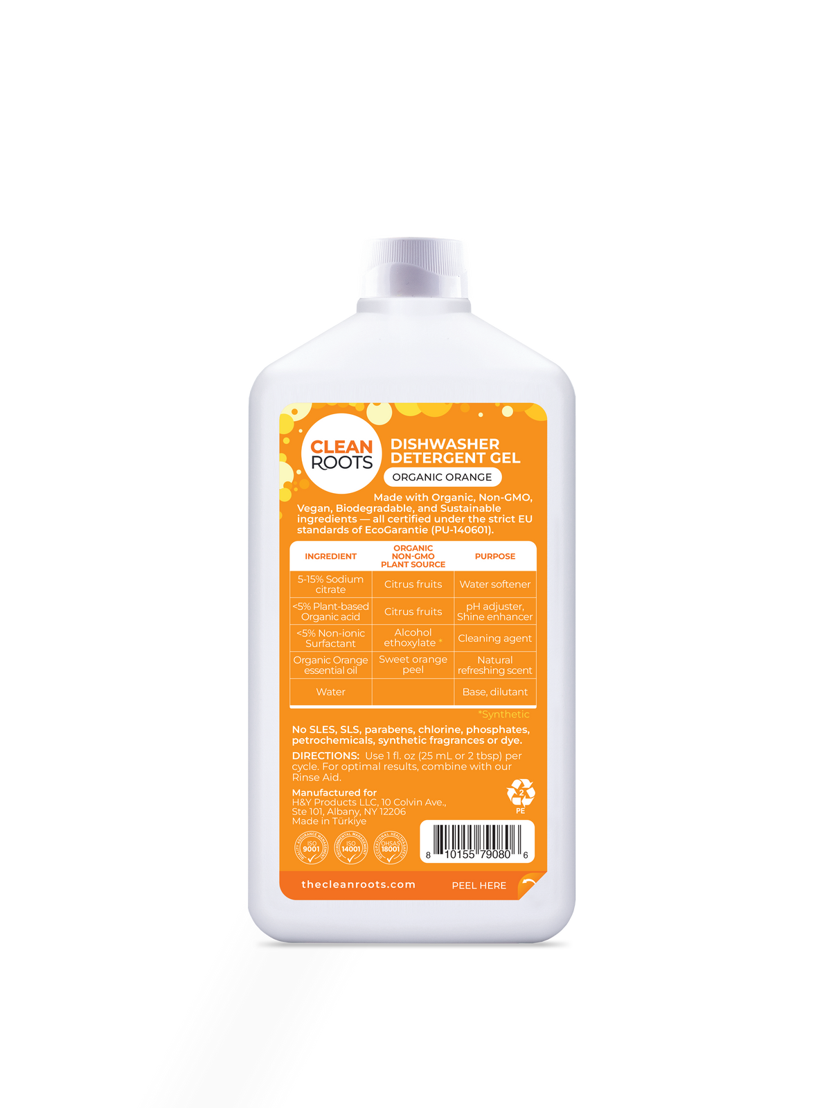 Dishwasher Detergent Gel | Organic Orange | Pack of Three 16.9 fl oz (500mL)