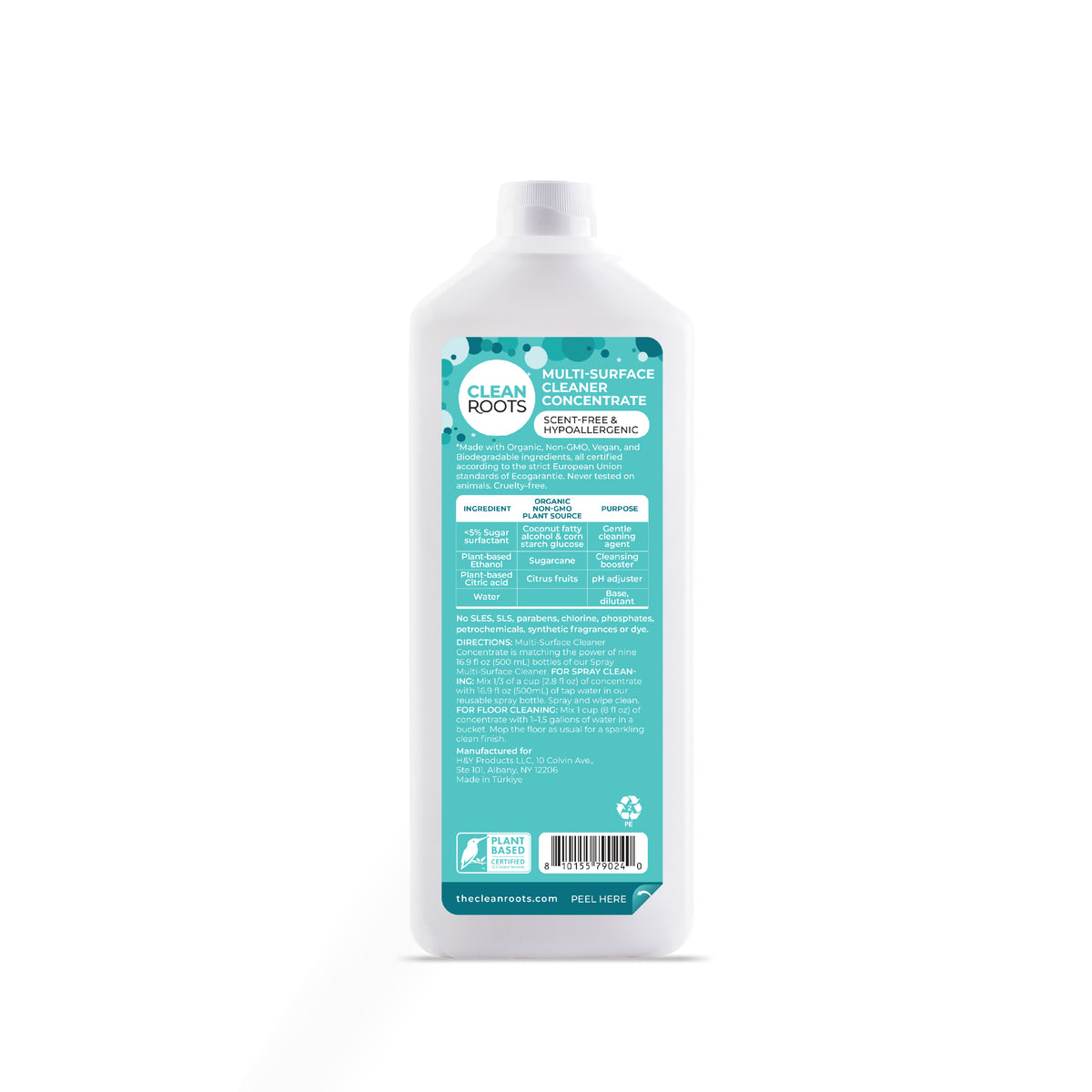 Multi-Surface Cleaner Concentrate | Scent-Free & Hypoallergenic | Safe for Baby Spaces | Pack of Three 25.3 fl oz (750mL)