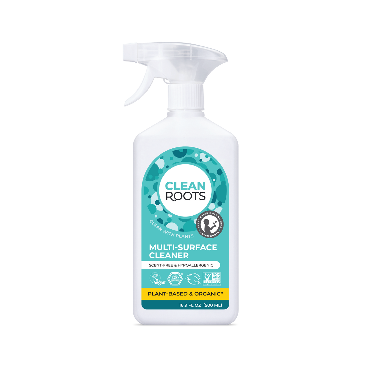 Clean Roots Scent-Free Multi-Surface Cleaner 16.9 fl oz spray bottle, front