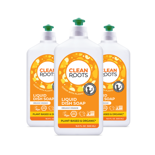 Liquid Dish Soap | Organic Orange | Pack of Three 16.9 fl oz (500 mL)