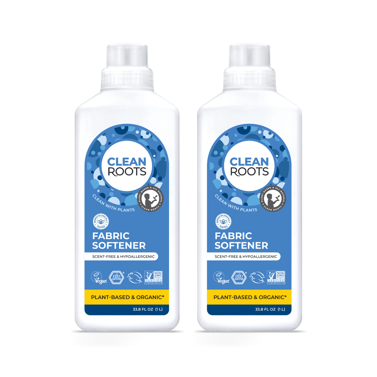 Clean Roots Scent-Free Fabric Softener, pack of two 33.8 fl oz bottles