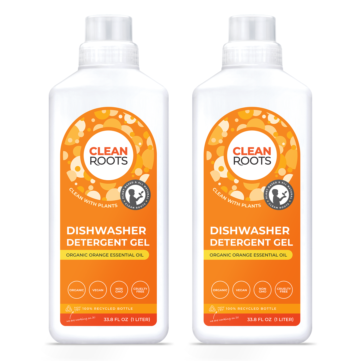 Dishwasher Detergent Gel | Organic Orange | Pack of Two 33.8 fl oz (1 Liter)