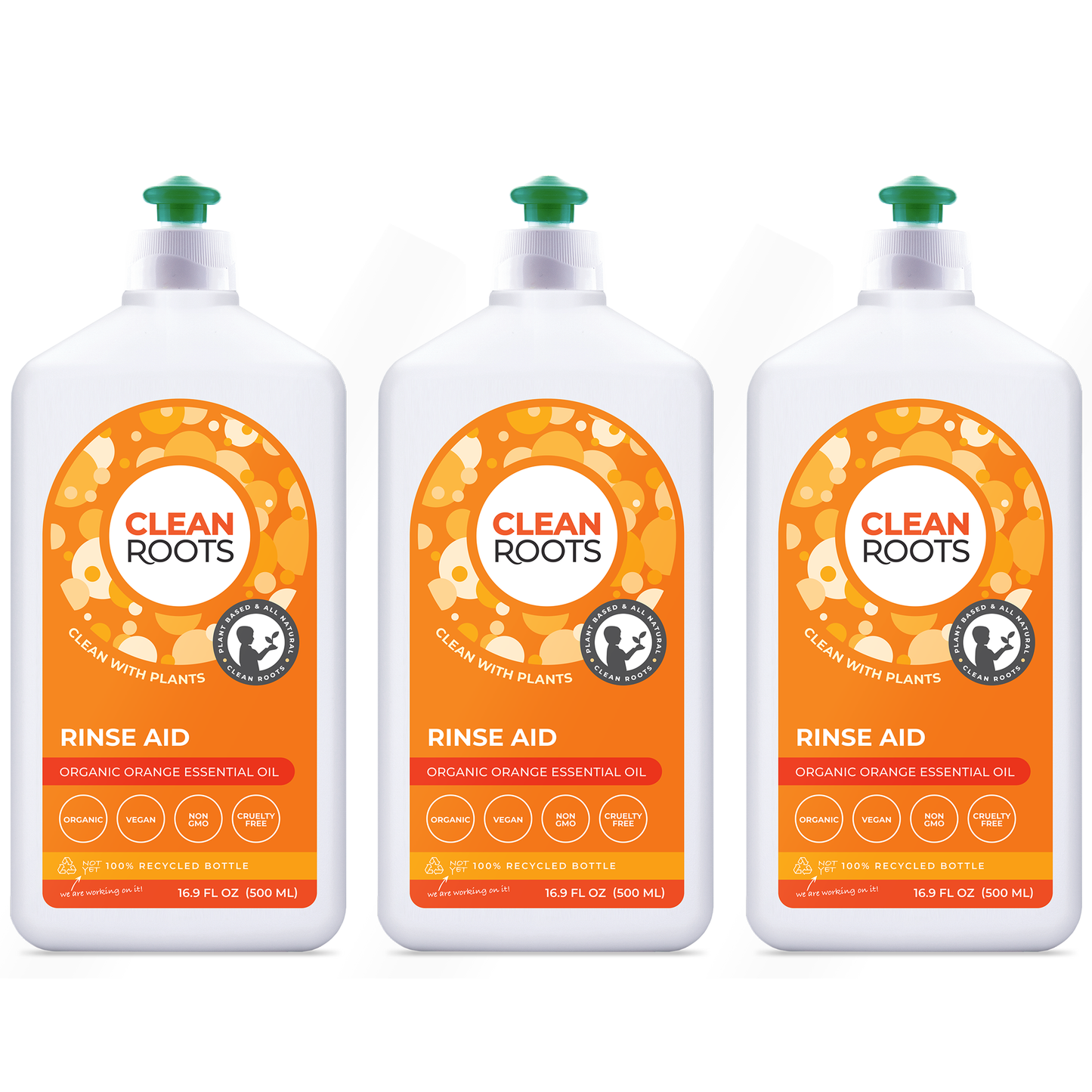 Rinse Aid | Organic Orange | Pack of Three 16.9 fl oz (500mL)