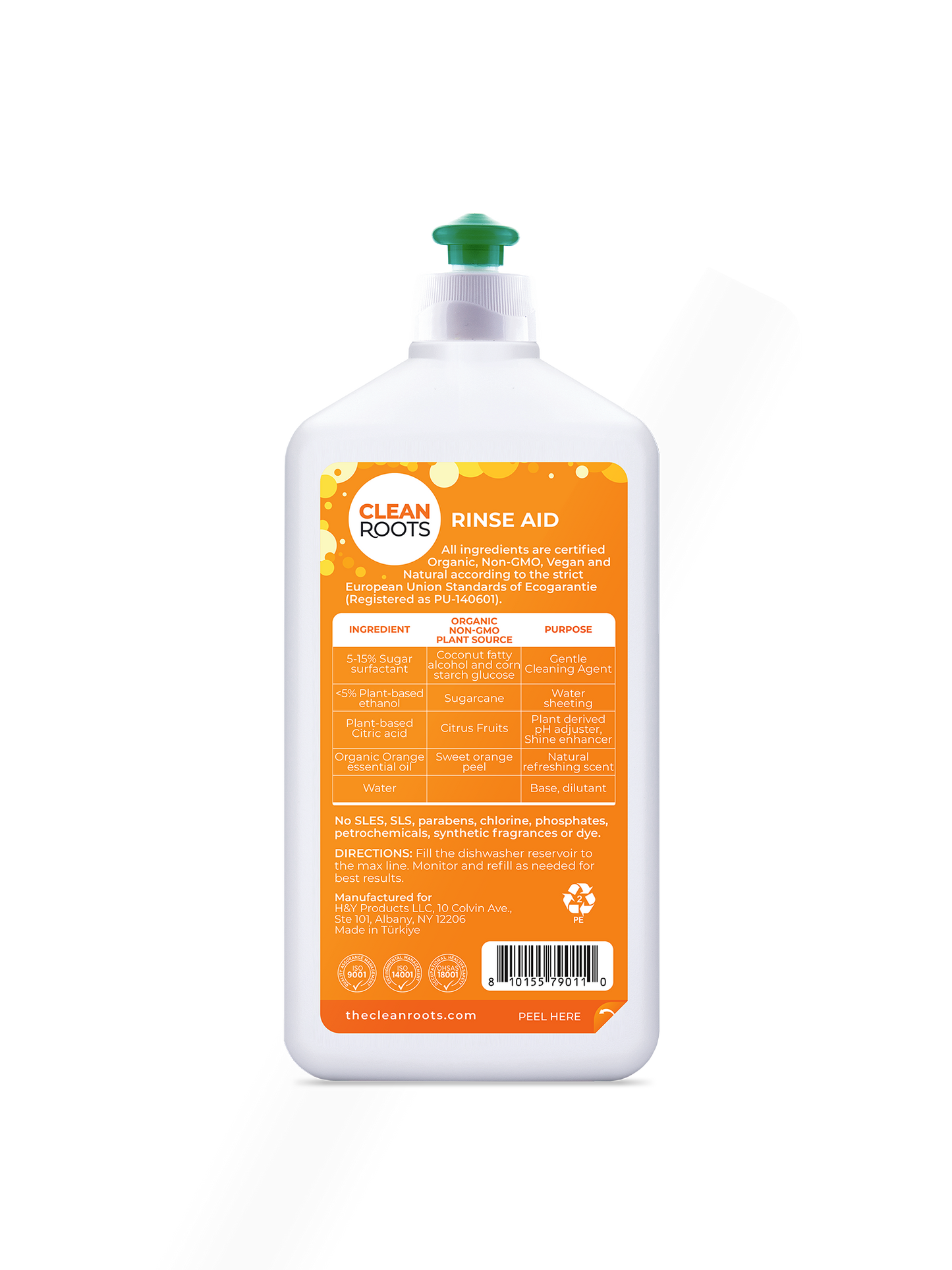 Rinse Aid | Organic Orange | Pack of Three 16.9 fl oz (500mL)