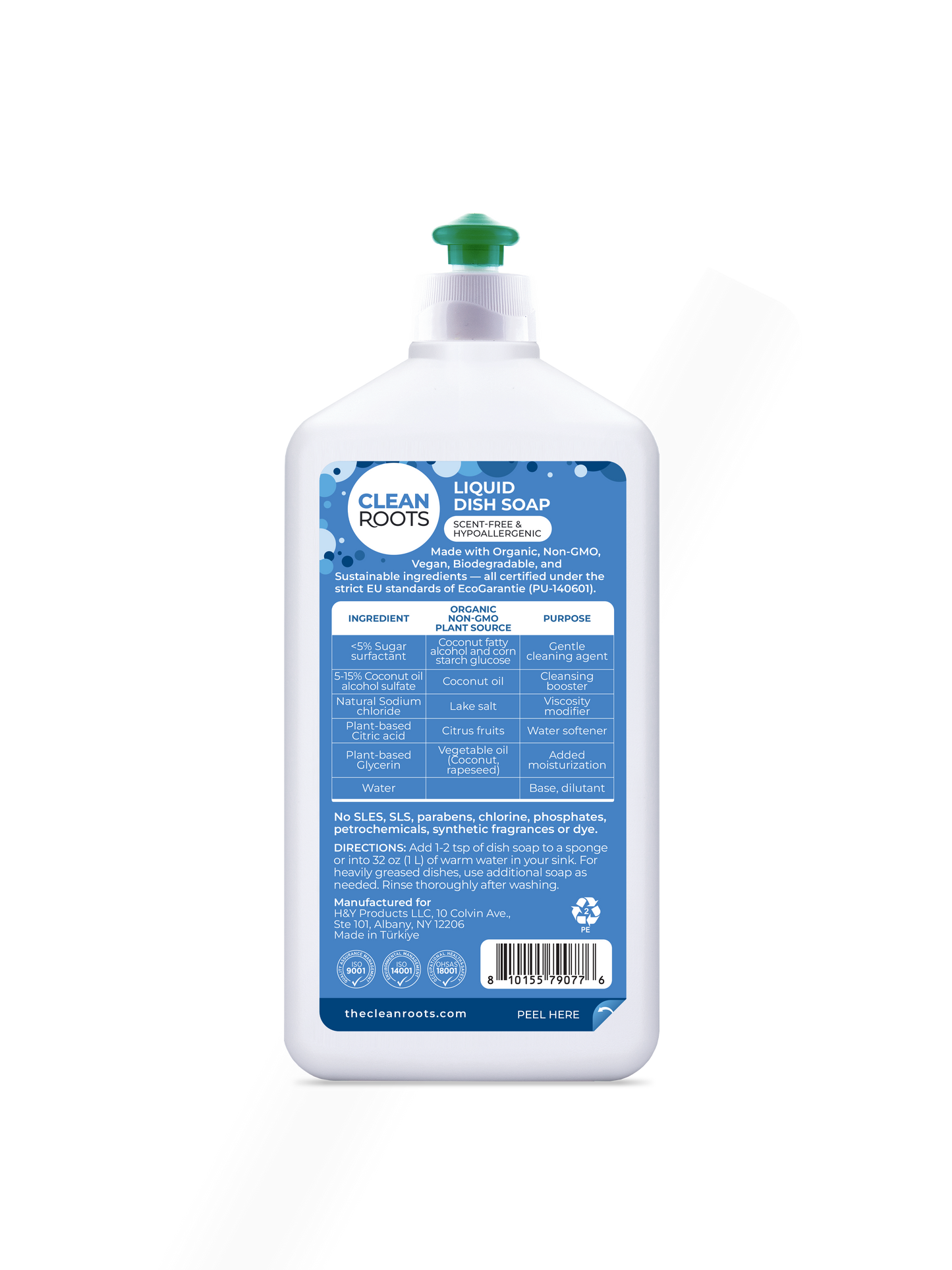 Liquid Dish Soap | Scent-Free & Hypoallergenic | Pack of Three 16.9 fl oz (500 mL)