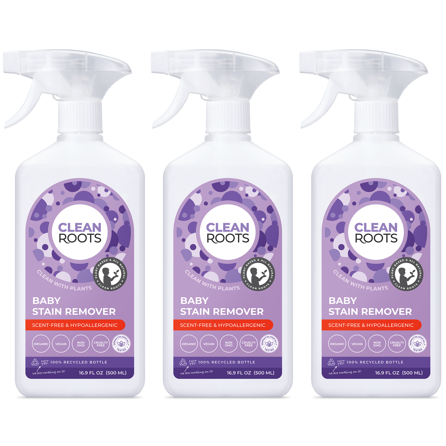 Baby Stain Remover | Scent-Free & Hypoallergenic | Pack of Three 16.9 fl oz (500mL)