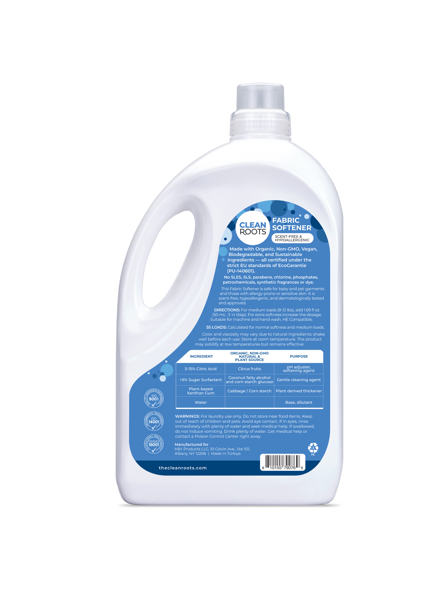 Fabric Softener | Scent-Free & Hypoallergenic | 55 Loads | 92.9 fl oz (2.75L)