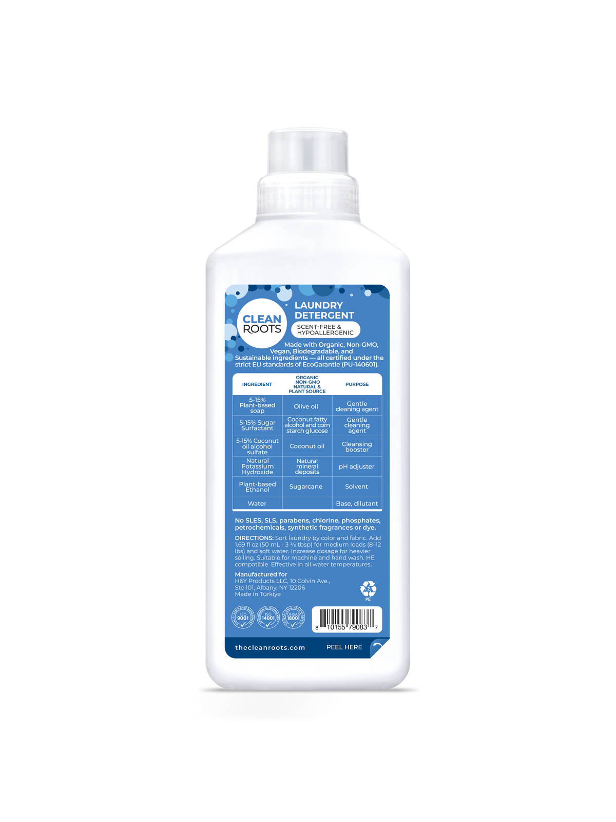 Laundry Detergent | Scent-Free & Hypoallergenic | Pack of Two 33.8 fl oz (1 L)