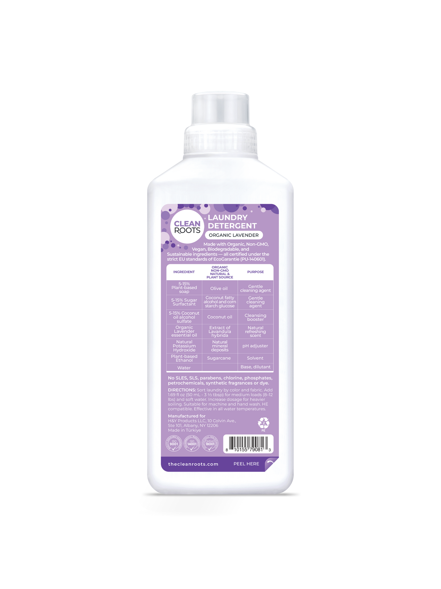 Laundry Detergent | Organic Lavender |  Pack of Two 33.8 fl oz (1 L)